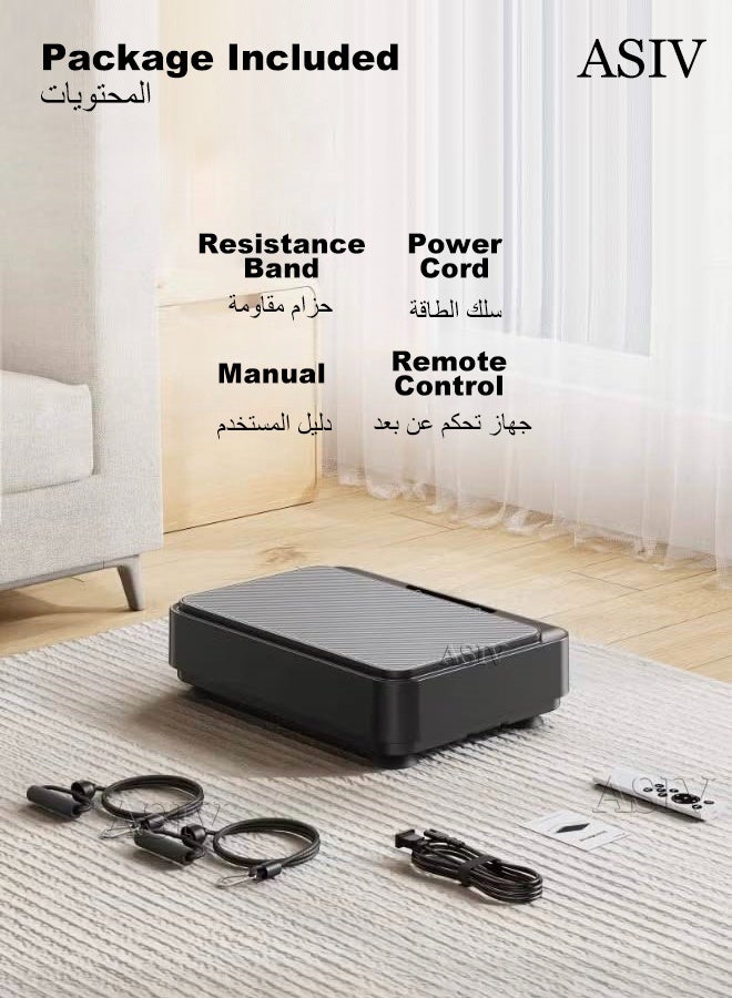 أسيف جهاز تمرين لوحة الاهتزاز للاستخدام المنزلي للجنسين لفقدان الدهون وتشكيل الجسم | موتور هادئ + تعديل متعدد السرعات | منصة لحرق الدهون في الجسم بالكامل | معدات لياقة بدنية محمولة - Image 4